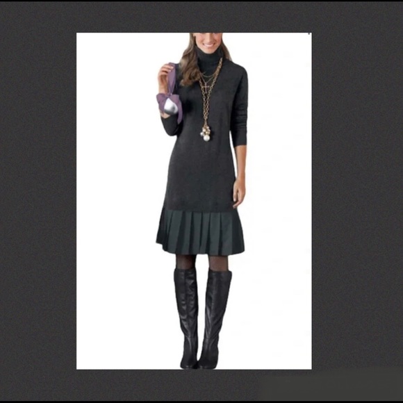 Soft Surroundings Chloe Grey Sweater Dress - Picture 2 of 3